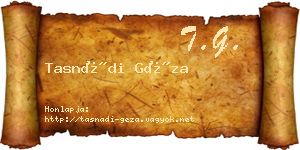 Tasnádi Géza névjegykártya